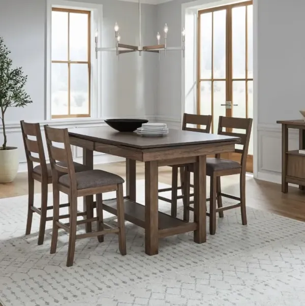 Liberty Furniture Brook Bay 5-Piece Sandstone Gathering Trestle Dining Set