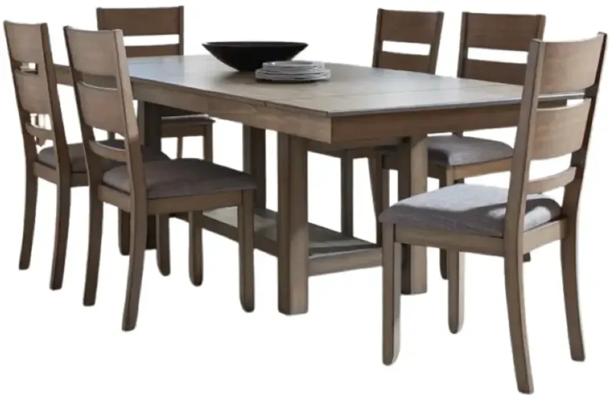 Liberty Furniture Brook Bay 7-Piece Sandstone Trestle Dining Set