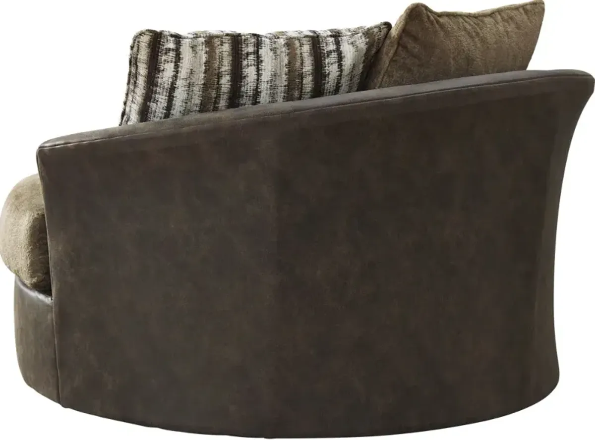 Signature Design by Ashley® Alesbury Chocolate Oversized Swivel Accent Chair