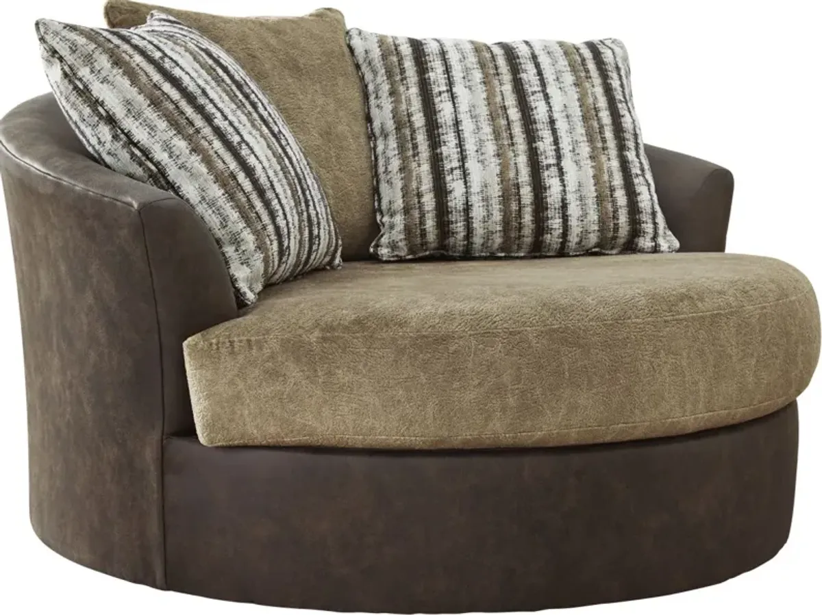 Signature Design by Ashley® Alesbury Chocolate Oversized Swivel Accent Chair