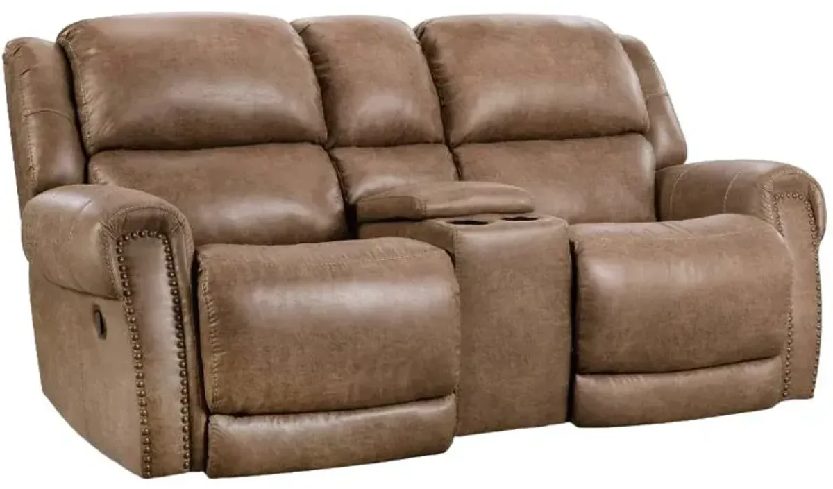 Homestretch Brown Manual Rocking Reclining Loveseat