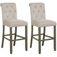 Coaster® Balboa 2-Piece Beige/Rustic Brown Tufted Back Counter Stools