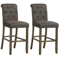 Coaster® Balboa 2-Piece Grey/Rustic Brown Tufted Back Counter Stools
