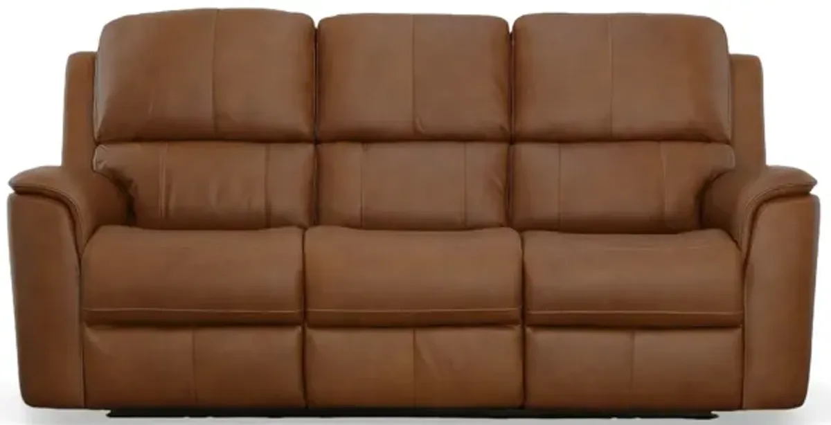 Flexsteel Henrick Triple Power Reclining Sofa with Drop Down Table