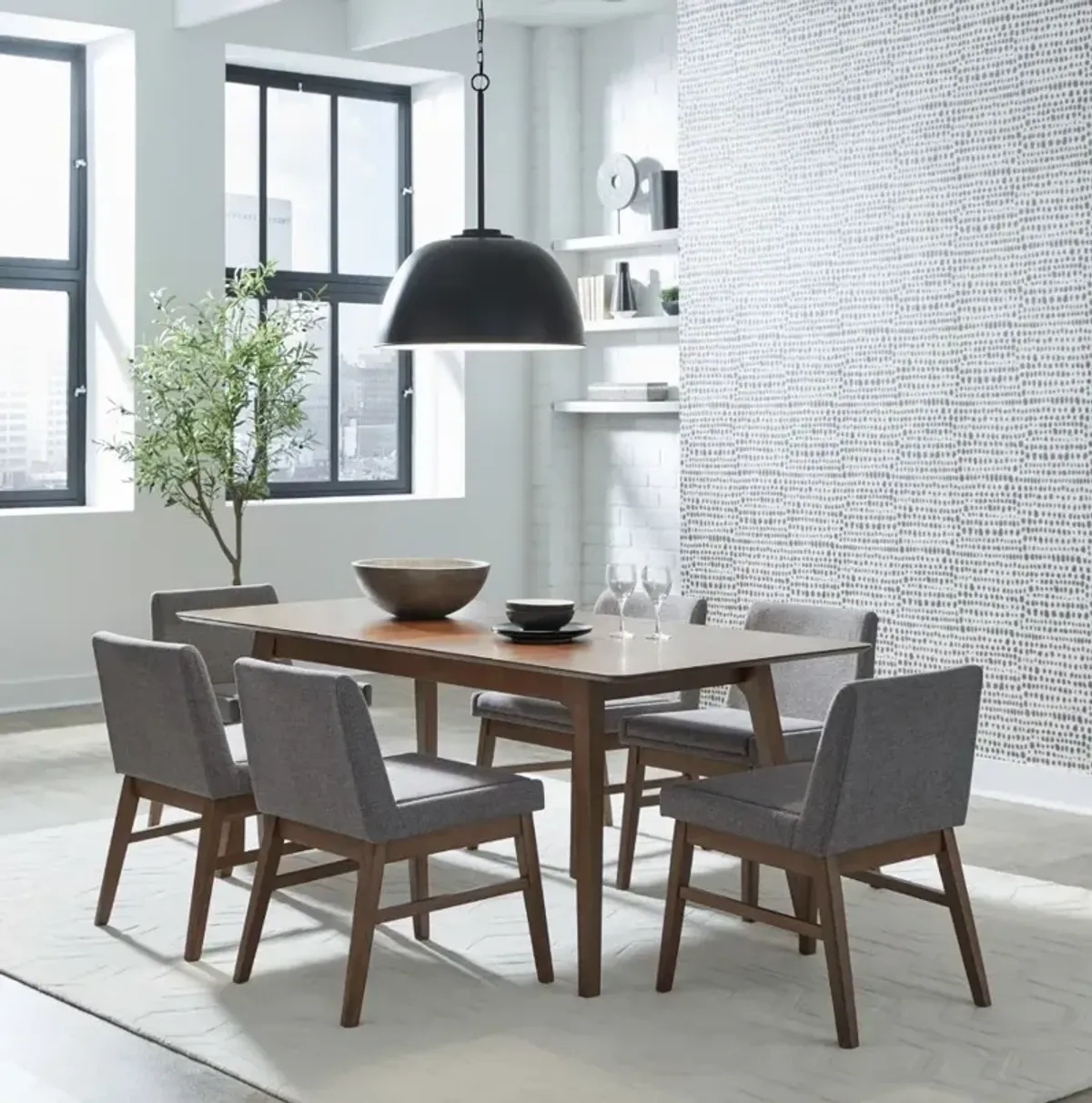 Liberty Furniture Space Savers 7-Piece Satin Walnut Dining Set