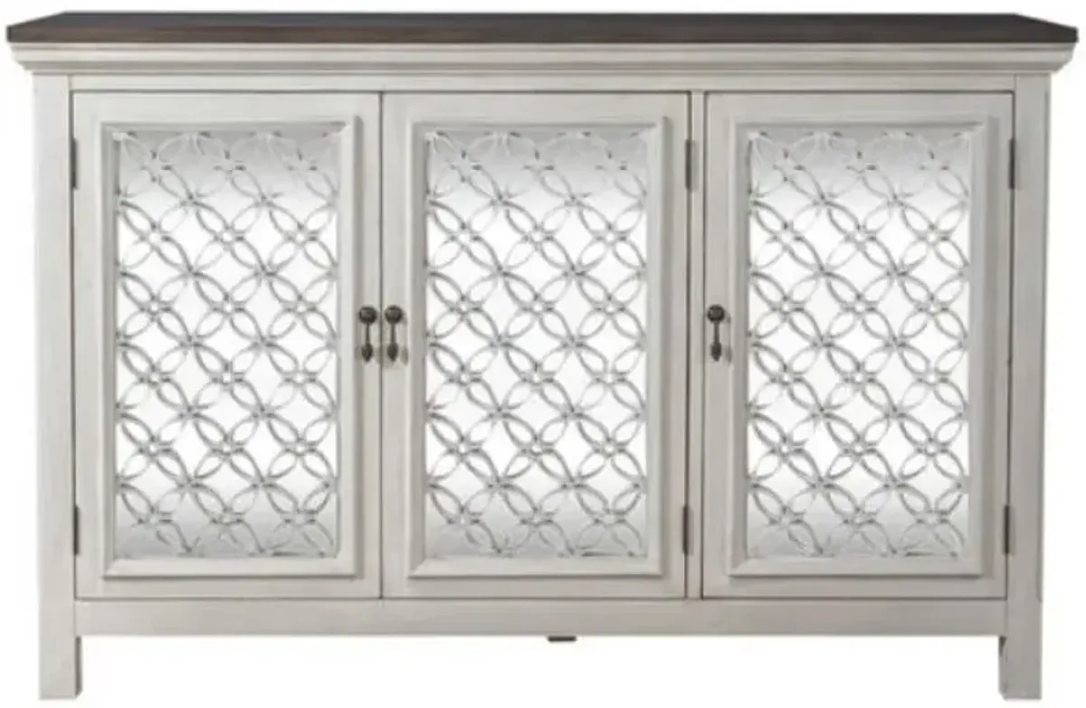 Liberty Furniture Westridge Antique White/Wire Brushed Gray Accent Cabinet