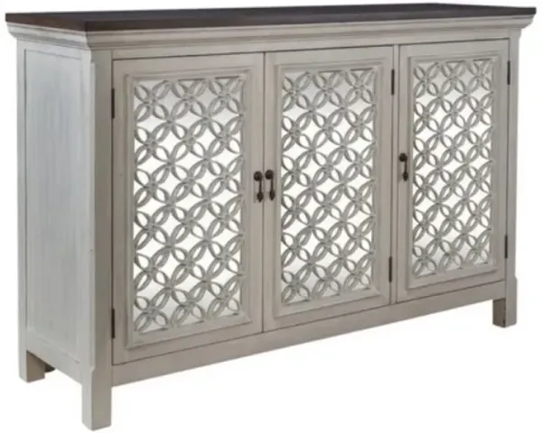 Liberty Furniture Westridge Antique White/Wire Brushed Gray Accent Cabinet