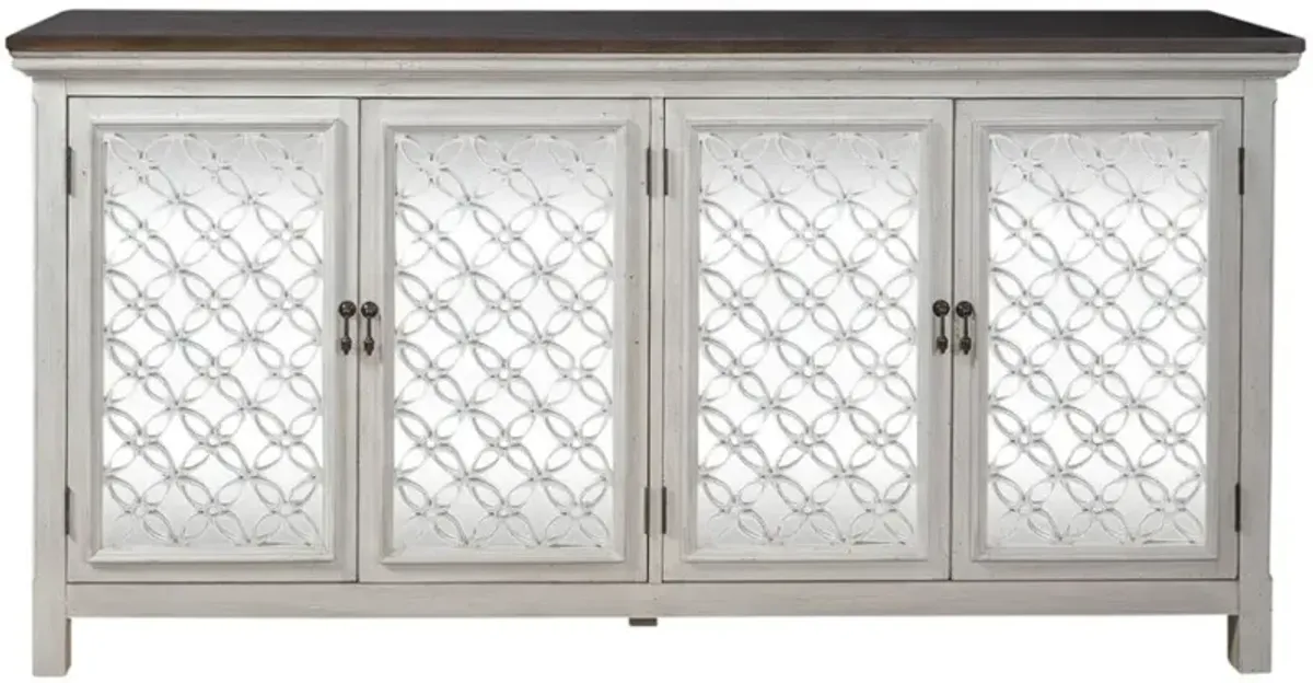 Liberty Furniture Westridge Antique White 4-Door Accent Cabinet