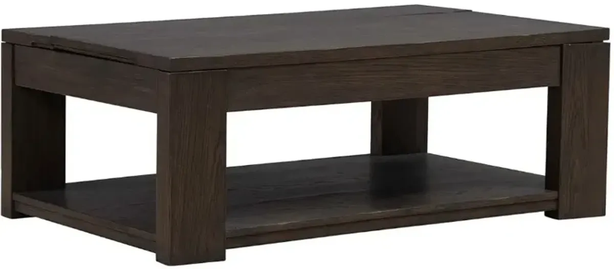 Liberty Furniture Lennox Hill Bark Lift Top Cocktail Table