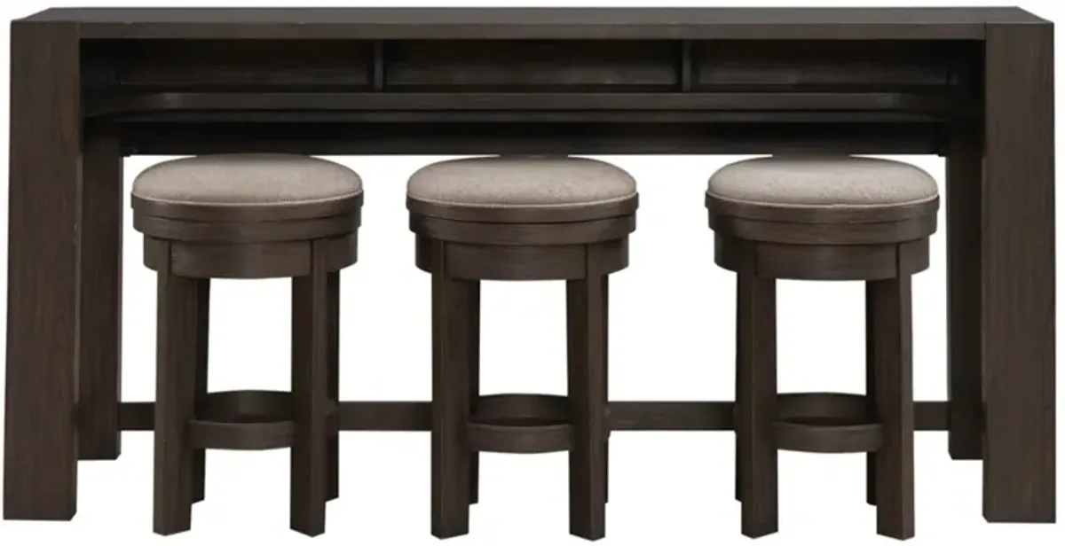 Liberty Furniture Lennox Hill 4-Piece Bark Console Table and Stool Set