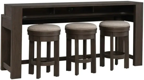 Liberty Furniture Lennox Hill 4-Piece Bark Console Table and Stool Set