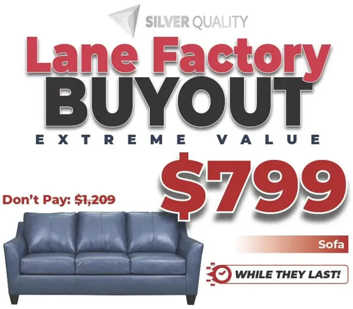 Lane Factory Buyout Soft Touch Shale Sofa