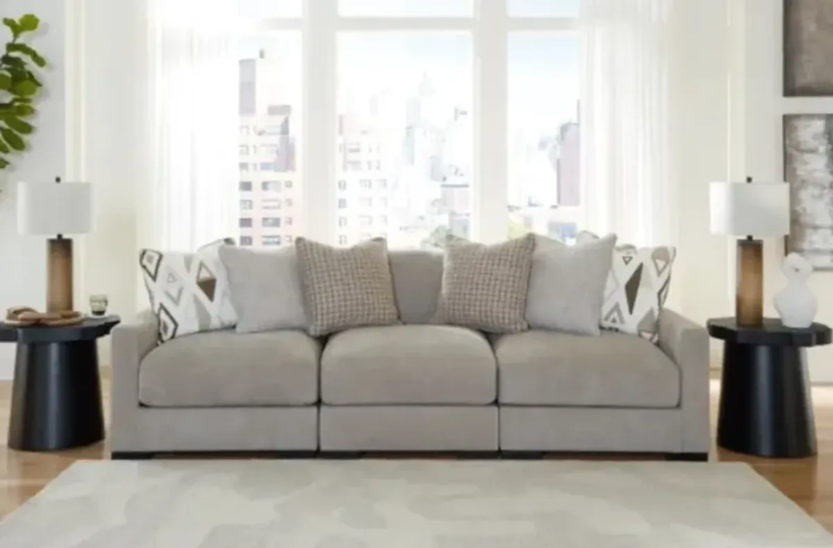Benchcraft® Aslan Court 3-Piece Pebble Small Spaced Sectional