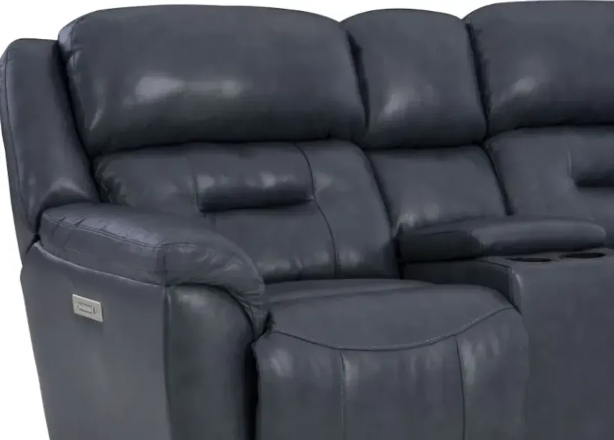 HomeStretch Contender Midnight Power Reclining Loveseat