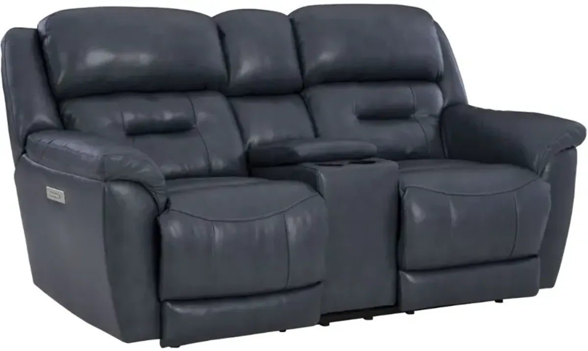 HomeStretch Contender Midnight Power Reclining Loveseat