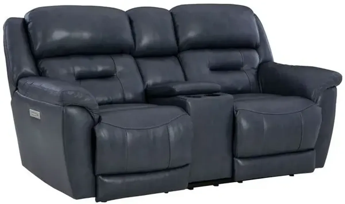 Homestretch Contender Leather Triple Power Zero Gravity Reclining Console Loveseat