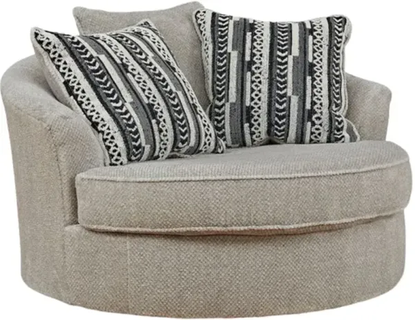 Benchcraft® Calnita Sisal Oversized Swivel Accent Chair