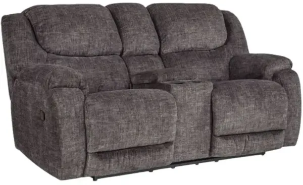 HomeStretch Custom Comfort Black/Brown Power Reclining Console Loveseat