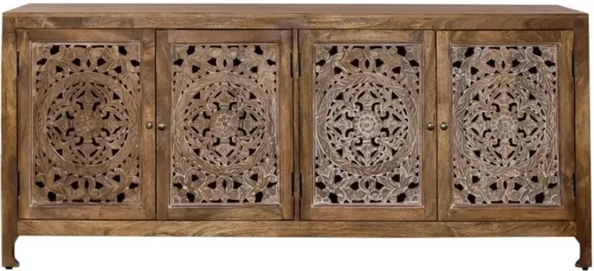 Liberty Furniture Marisol Soft Wash Gray/Weathered Honey Accent TV Stand