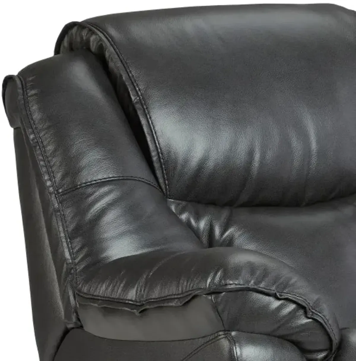 HomeStretch Stallion Gray Leather Manual Rocker Recliner