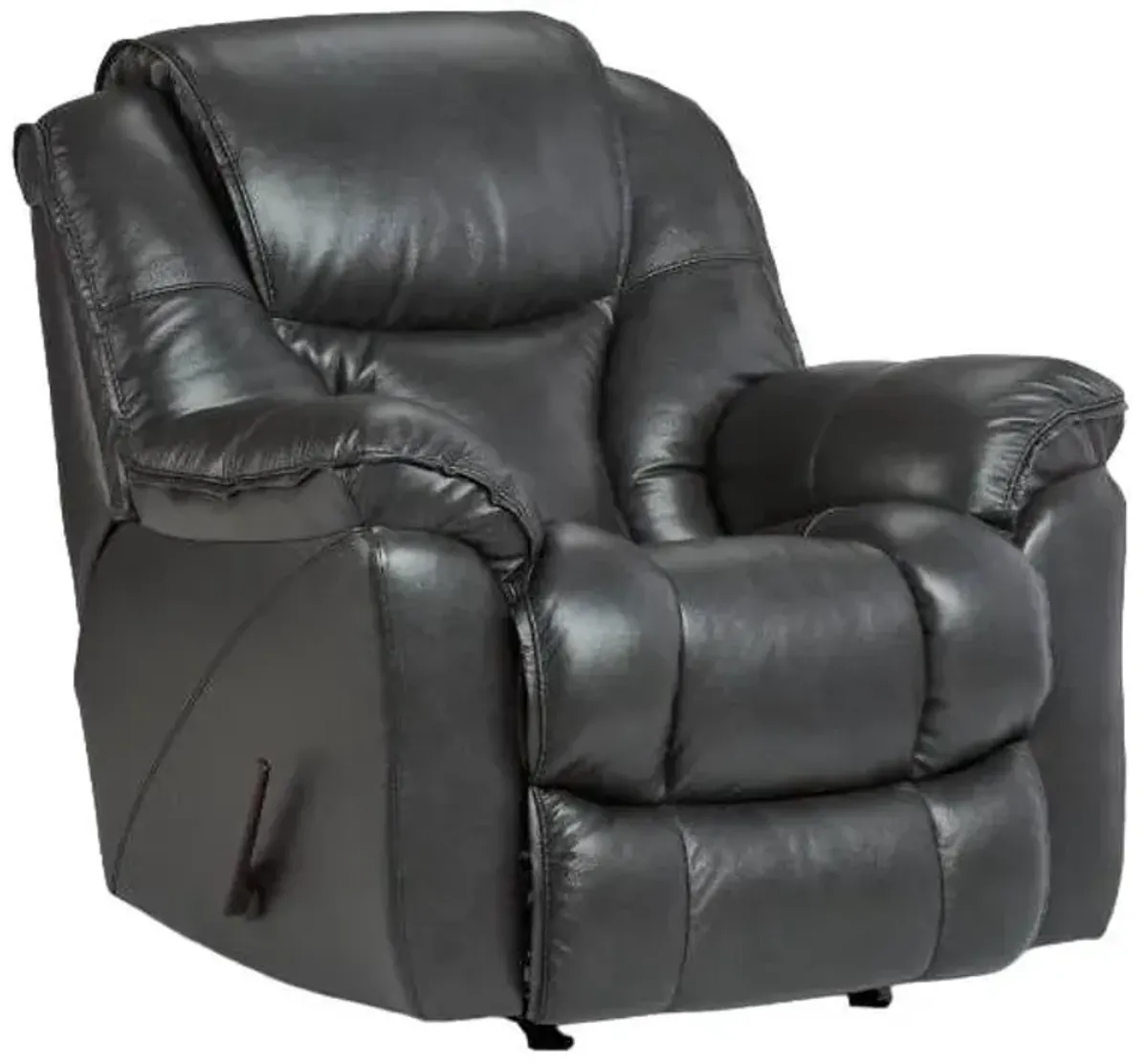 HomeStretch Stallion Gray Leather Manual Rocker Recliner