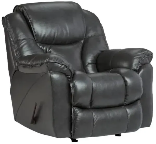 HomeStretch Stallion Gray Leather Manual Rocker Recliner