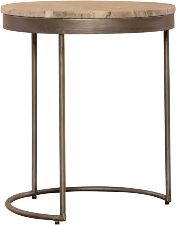 Liberty Furniture Eclipse Greystone Marble Top Nesting Tables with Iron Base