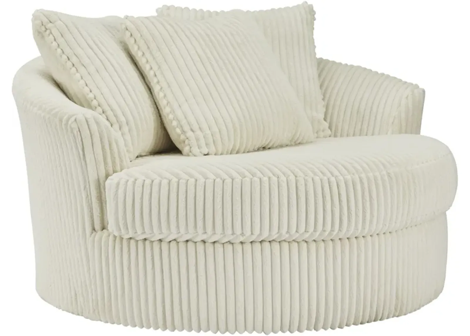 Signature Design by Ashley® Lindyn Ivory Oversized Swivel Accent Chair