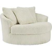 Signature Design by Ashley® Lindyn Ivory Oversized Swivel Accent Chair