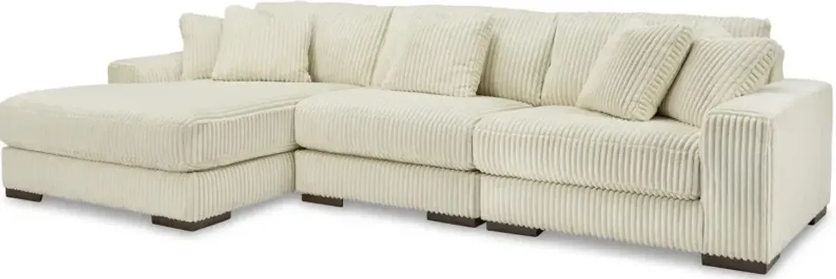 Signature Design by Ashley® Lindyn 3-Piece Ivory Left-Arm Facing Sectional and Chaise