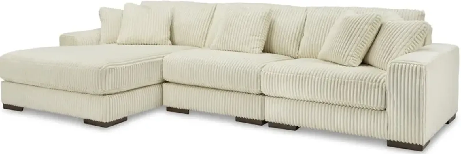 Signature Design by Ashley® Lindyn 3-Piece Ivory Left-Arm Facing Sectional and Chaise