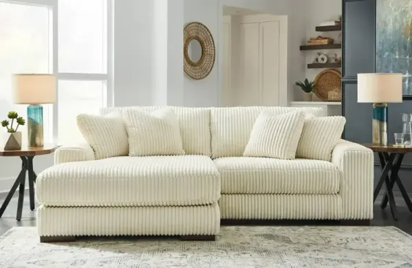 Signature Design by Ashley® Lindyn 2-Piece Ivory Left Arm Facing Sectional and Chaise