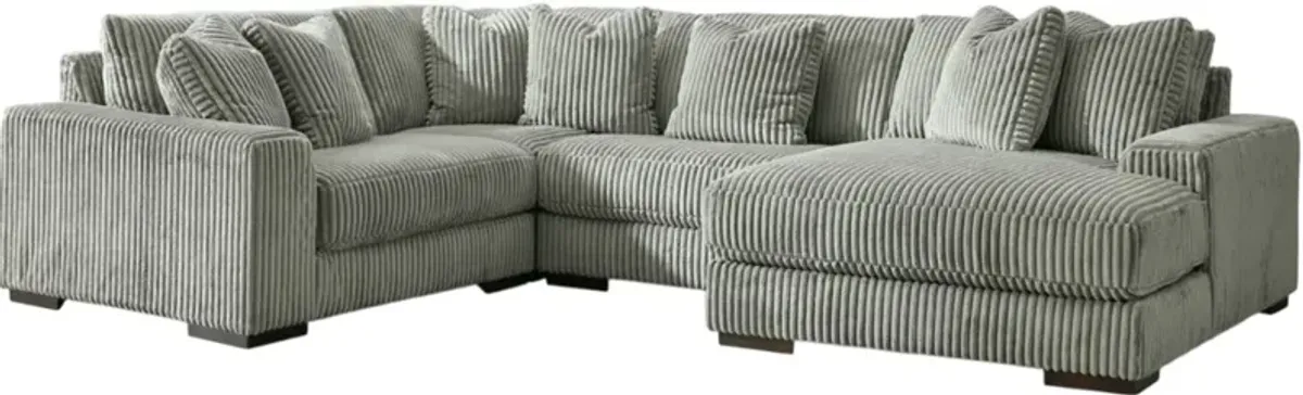Signature Design by Ashley® Lindyn 4-Piece Fog Right-Arm Facing Chaise Sectional