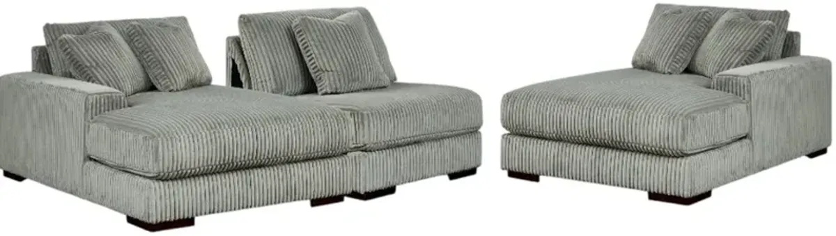 Signature Design by Ashley® Lindyn 3-Piece Fog Double Chaise Sectional