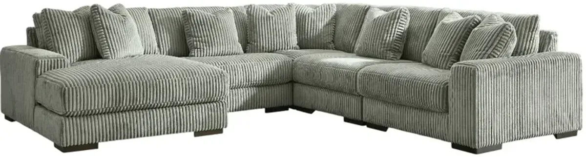 Signature Design by Ashley® Lindyn 5-Piece Fog Left Arm Facing Sectional and Chaise