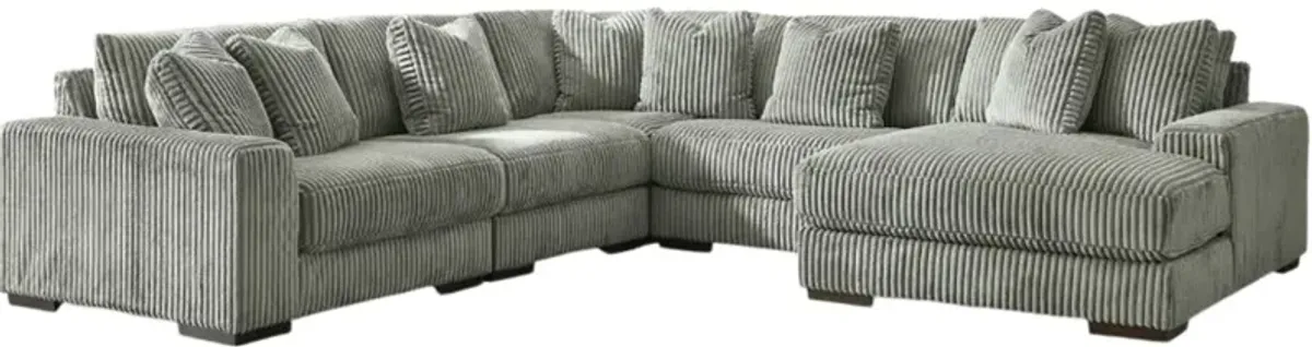 Signature Design by Ashley® Lindyn 5-Piece Fog Right Arm Facing Sectional and Chaise 