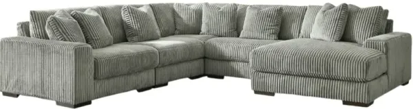Signature Design by Ashley® Lindyn 5-Piece Fog Right Arm Facing Sectional and Chaise 