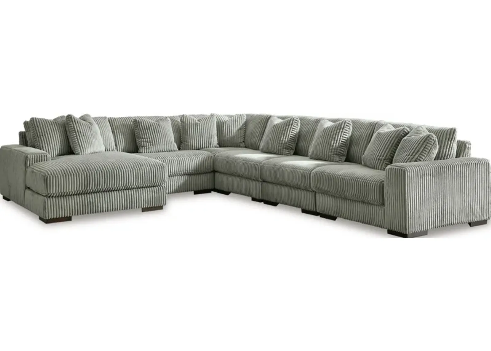 Signature Design by Ashley® Lindyn 6-Piece Fog Left-Arm Facing Sectional and Chaise