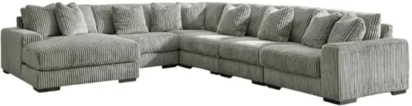 Signature Design by Ashley® Lindyn 6-Piece Fog Left-Arm Facing Sectional and Chaise