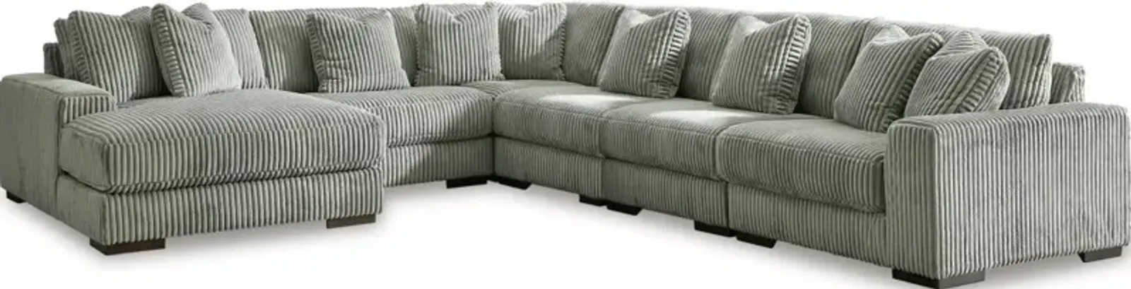 Signature Design by Ashley® Lindyn 6-Piece Fog Left-Arm Facing Sectional and Chaise