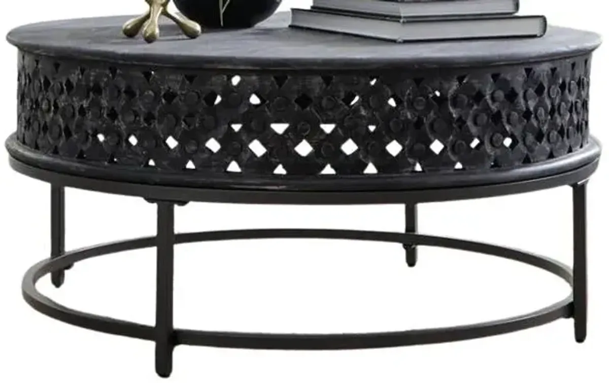 Liberty Furniture Stella Chalkboard Black Cocktail Table
