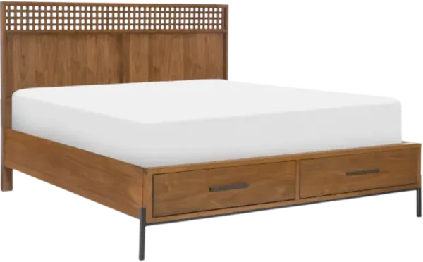 Legacy Classic Midland Warm Amber Queen Panel Storage Bed