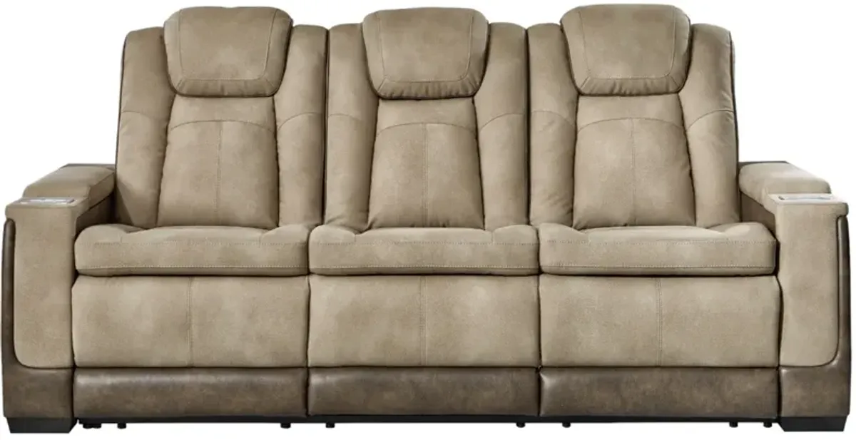 Signature Design by Ashley® Next-Gen DuraPella Sand Power Reclining Sofa with Adjustable Headrest