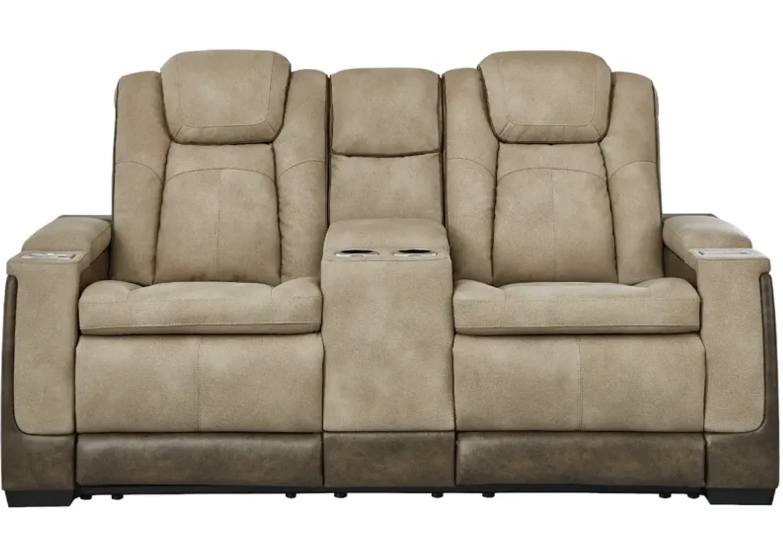 Signature Design by Ashley® Next-Gen DuraPella Two-tone Sand Power Reclining Loveseat with Console