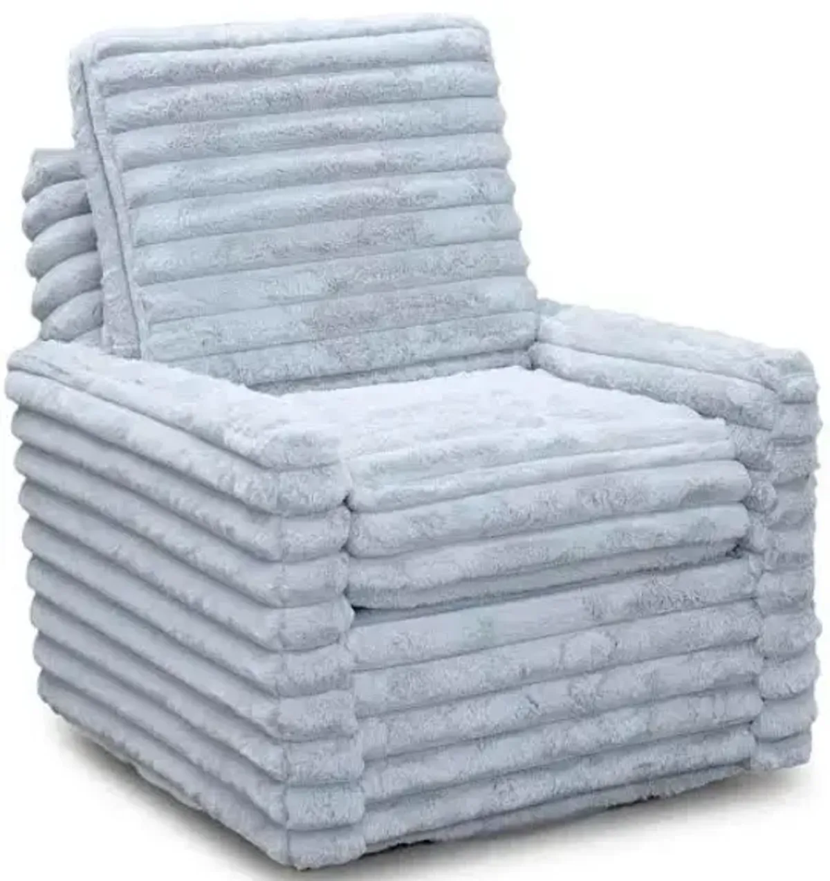 Chairs America Fluffy Grey Swivel Chair
