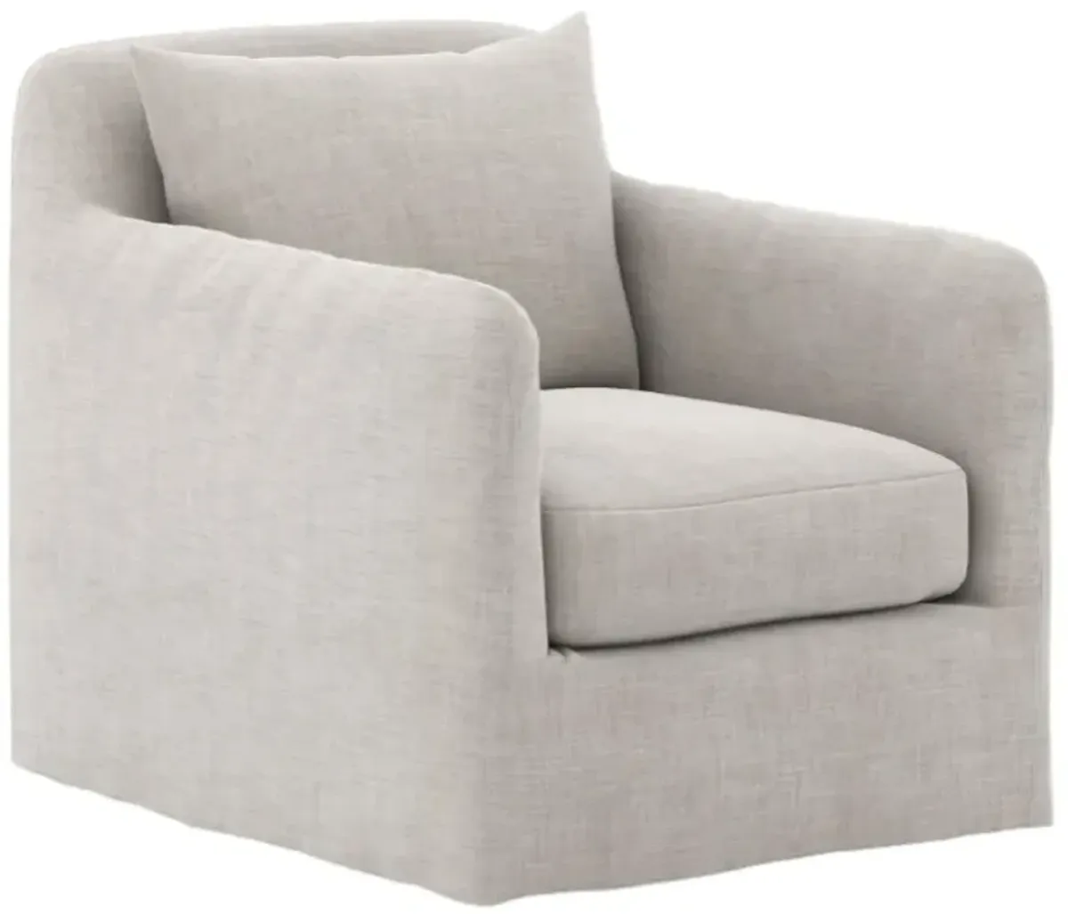 Four Hands Dade Venao Gray Fabric Outdoor Slipcover Swivel Chair