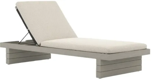 Four Hands Leroy Faye Sand/Weathered Grey Wooden Outdoor Chaise