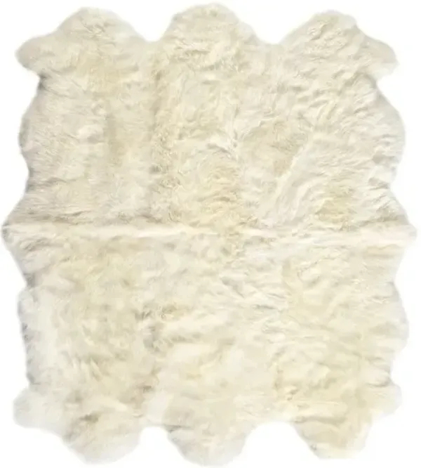 Four Hands Lalo White Lambskin 6'x6' Area Rug