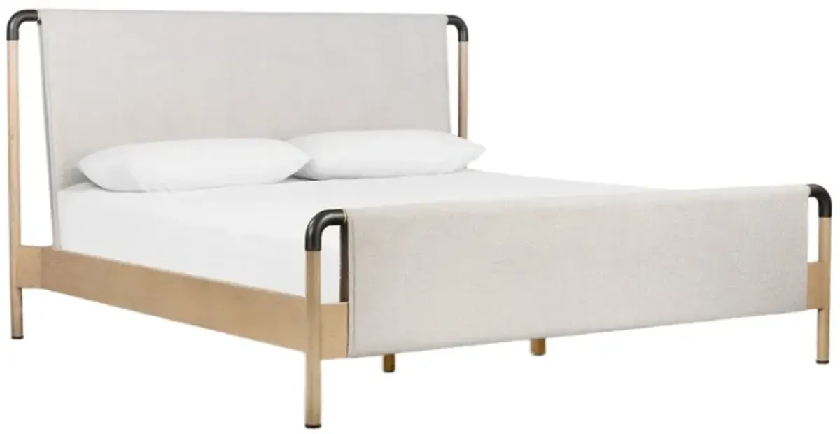 Four Hands Harriett Brown/Gibson Wheat King Upholstered Panel Bed