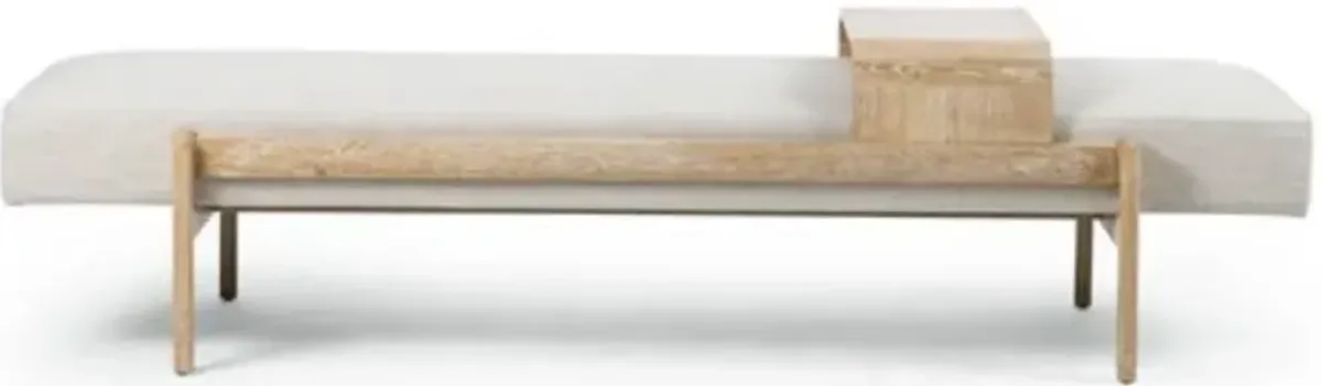 Four Hands Fawkes Vintage White Bench